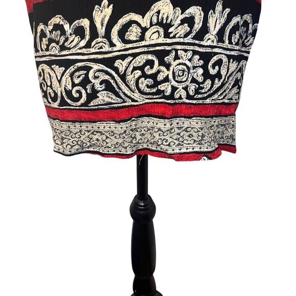 Kathy Lee size 14 gypsy goth BoHo gauzy stretch button in front short sleeve top - Picture 6 of 8